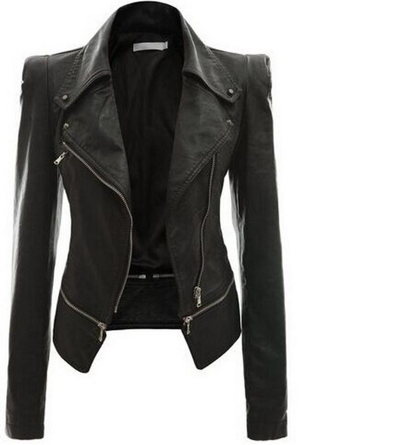

Women's Leather & Faux 2021 Autumn Short Soft Jacket Women Fashion Zipper Motorcycle PU Black Ladies Basic Street Coat, Mhx-02