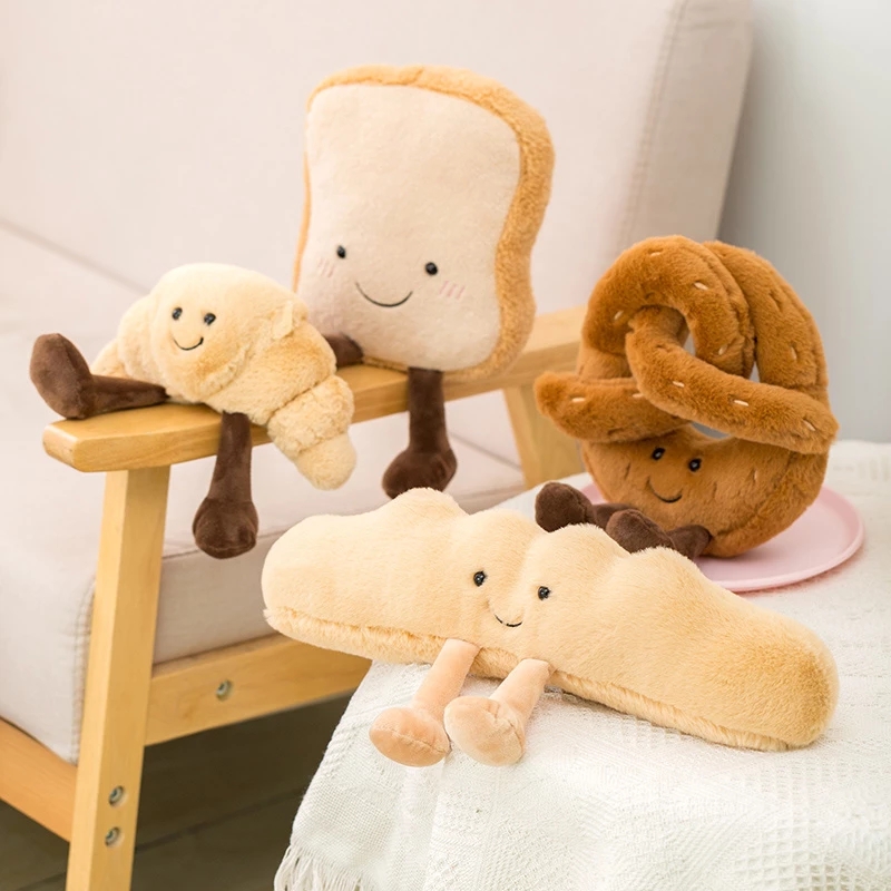 

Cute Plush Toast Bread Pretzel Croissant Baguette Toy Stuffed Food Soft Doll Kids Toys Birthday Gift LA292