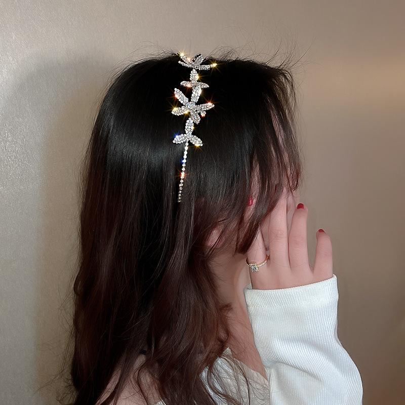 

Hair Clips & Barrettes Bride Flower Headband Hairband Headdress Princess Crystal Rhinestone Accessories Wedding Gifts, Golden;silver