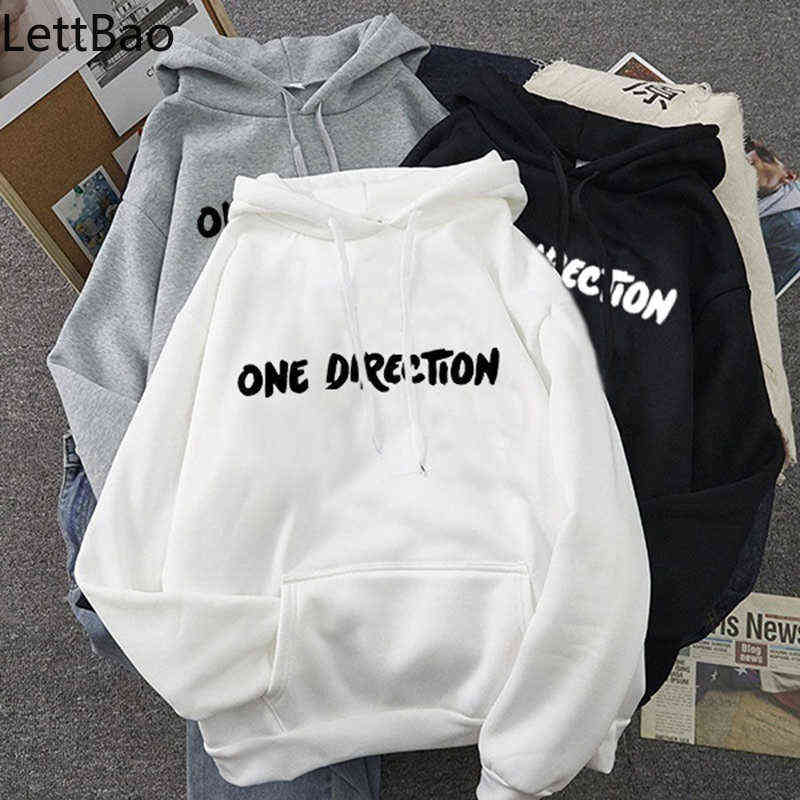 

2020 New letter Graphic One Direction Merch Harajuku Aesthetic Women Pullover Hoodie Sweatshirt Streetwear Clothes H1125, Blank-wh