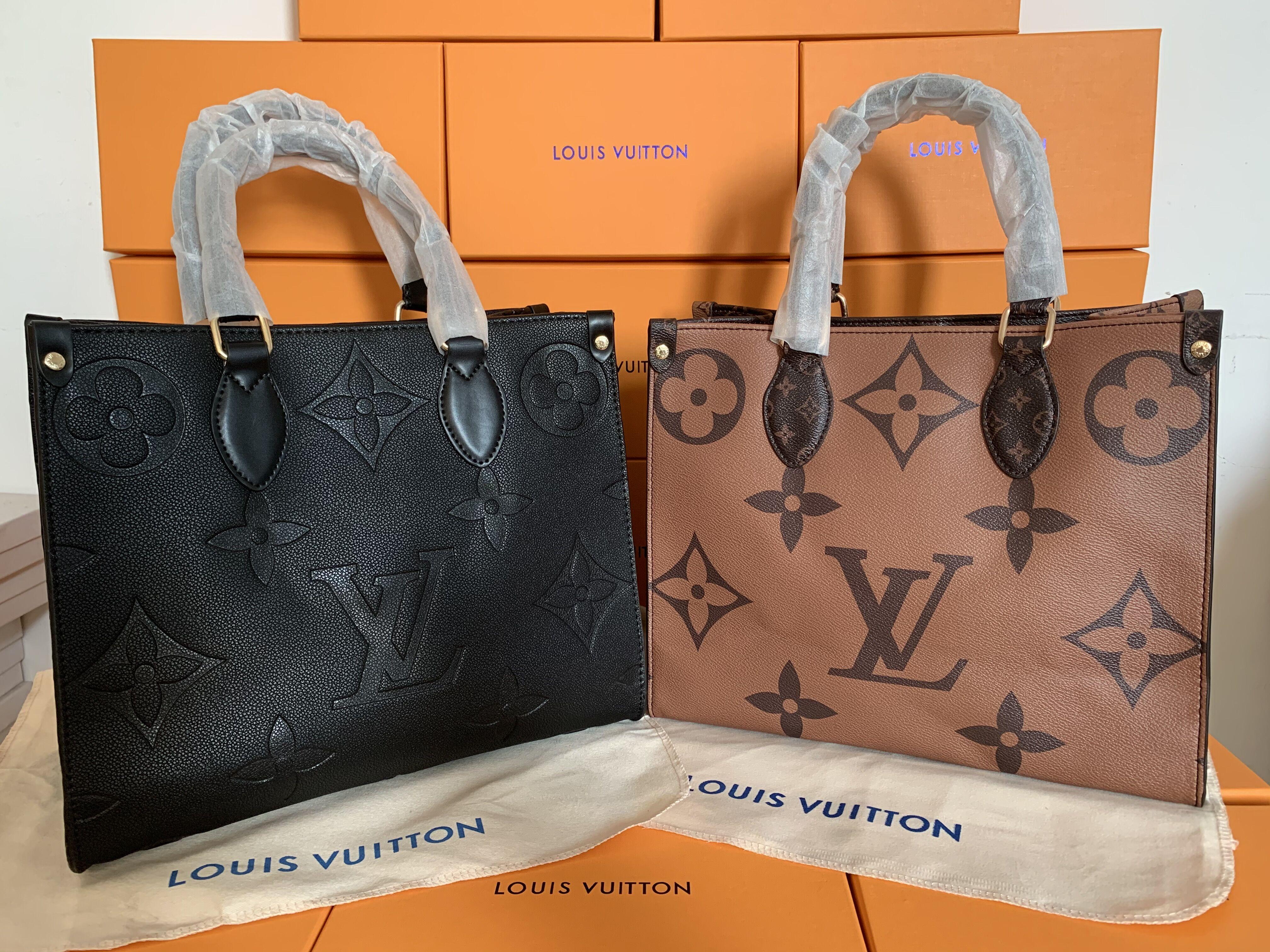 

LVLouisVitton Vutton Onthego Tote Women Large Capacity Handbags Designers Bags Duplex Leather Print Lady Crossbody Shoulder Bag 003