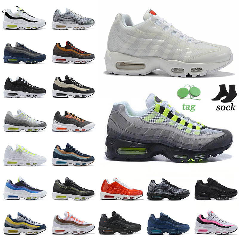 

Fashion Flat Running Shoes 95s 95og Triple White Neon NYC Taxi Seahawks World Orange Red and Gray 2021 Top Quality Sports Womens Sneakers Mens Trainers, 40-46 neon