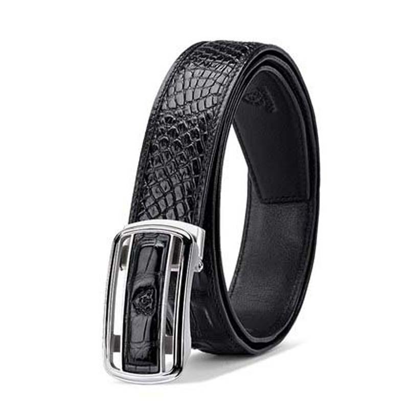 

Belts Gete Crocodile Men Belt Male Thailand Business Leisure Automatic Buckle Leather, Black;brown