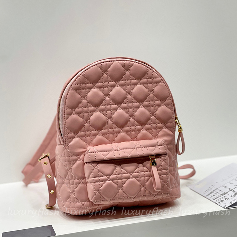 

Ladies Classic Designer Backpacks Sheepskin Fashion Patchwork Color Women High Quality Leather School Bag 23cm MM Size Girly Pink, Extra cost