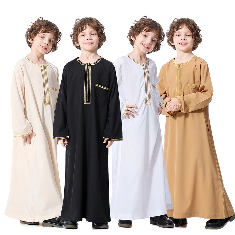 

Muslim men Child long dress thobe for qamis enfant boy s clothes jubah muslim Comfortable and breathable, Ath87501