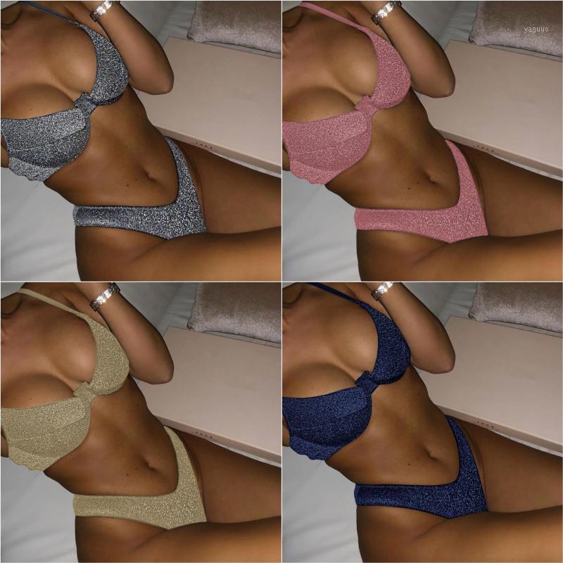 

Design Style Women Casual Swimwear Sweatwear Swim Sexy Fashion Soft Good Fabric Bikinis Set YX027 Women, Silver