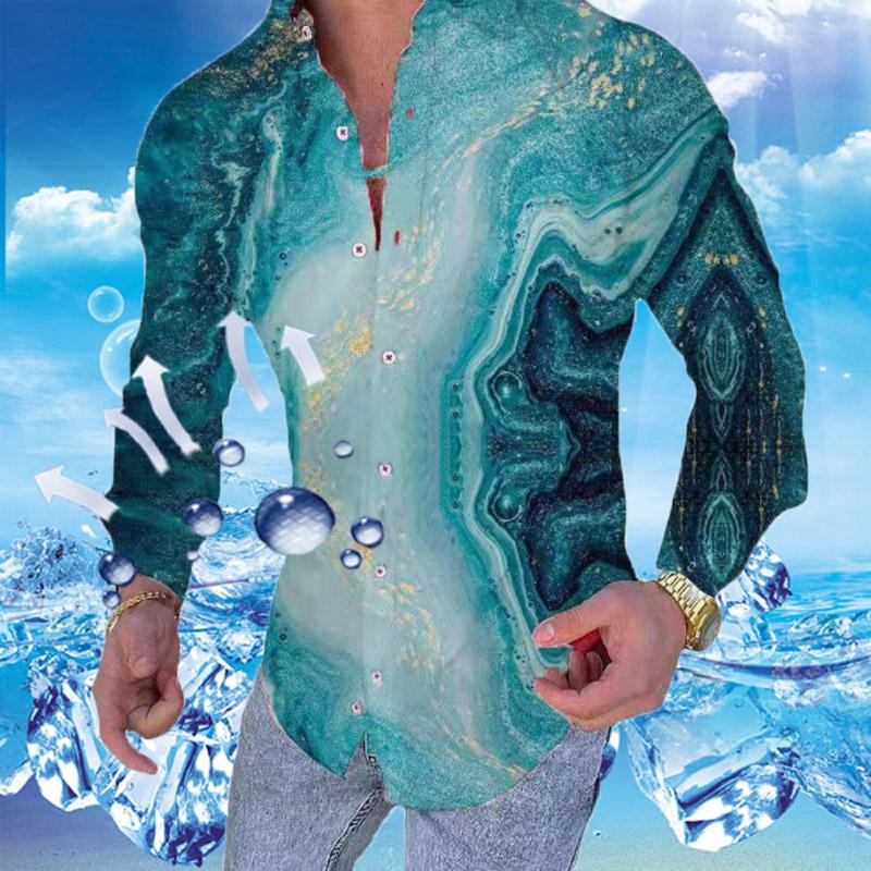

vintage chemisier camicetta mens Shirts dress lapel cotton slim fit youth spring autumn casual printing shirt, As picture 3