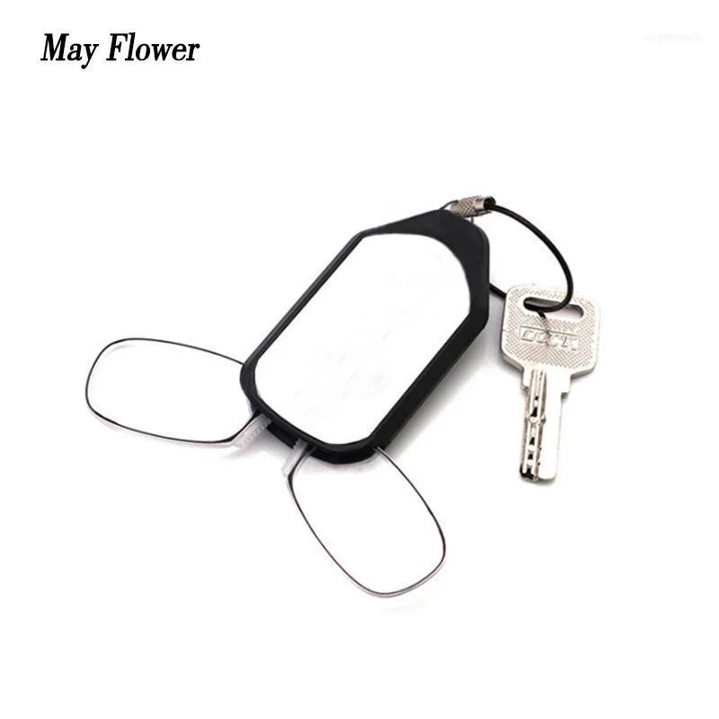 Sunglasses Mini Nose Clip On Reading Glasses Rimless Key Chain Wallet Magnifying Presbyopia Eyewear With Case Portable Hyperopia Eyeglasses