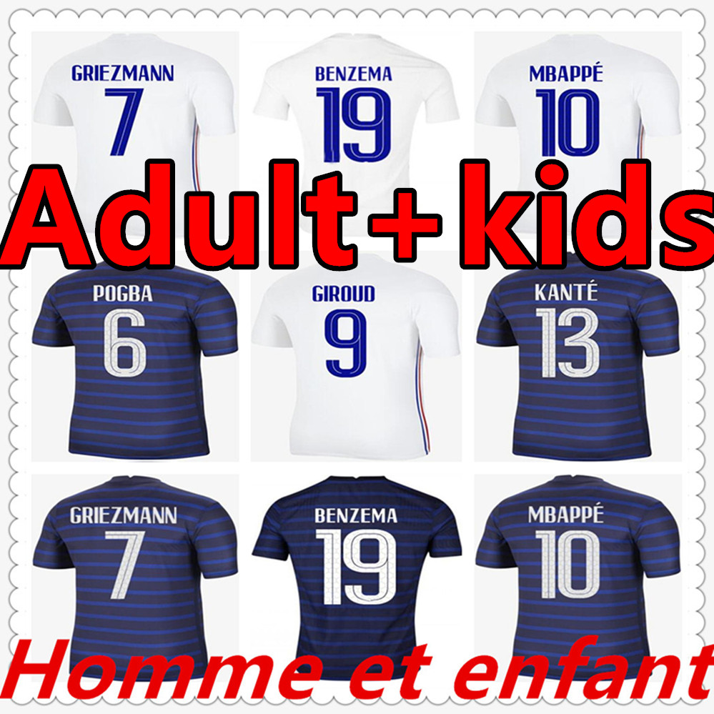 

BENZEMA Maillots de football 2021 THAILAND QUALITY soccer jersey MBAPPE GRIEZMANN POGBA maillot foot FEKIR PAVARD kit top shirt hommes enfants MEN + kids