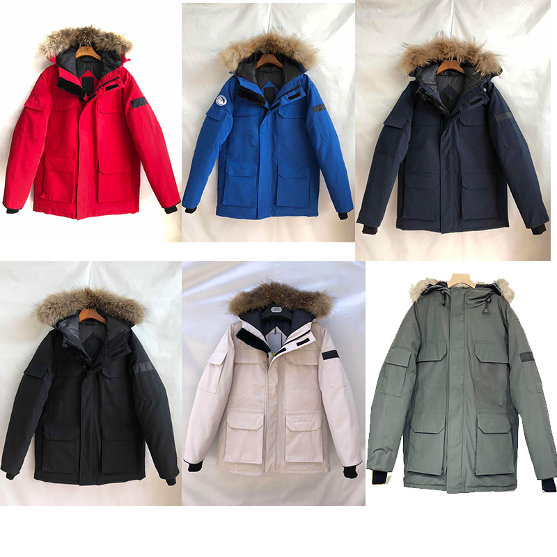 

Brand new 2020 real raccoon fur thick white duck down expedition parka canada usa style winter warm Jacket Waterprooof coat -35 degree, Beige