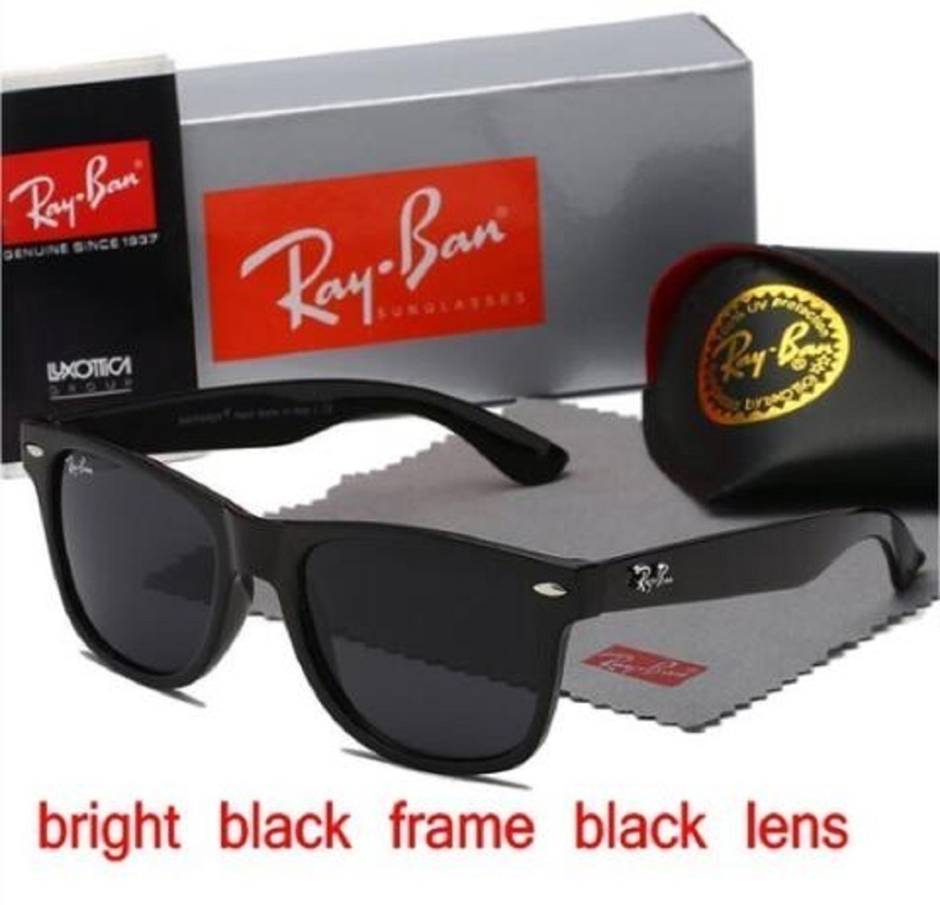 

High Quality Ray Men Women Sunglasses Vintage Pilot Wayfarer Brand Sun Glasses Band UV400 Bans Ben With box and case 2140, White;black
