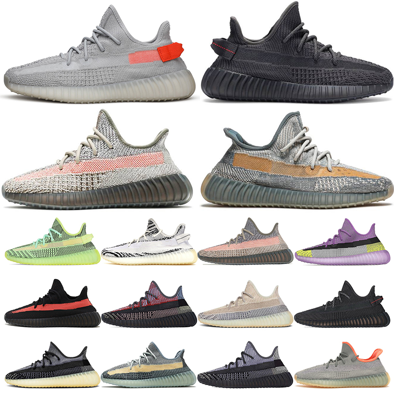 

2021 Authentic Sneakers Mens Womens Kanye Running Shoes Big Size Us 13 Cinder Ash Blue Pearl Black Reflective Bred Zebra Israfil Trainers