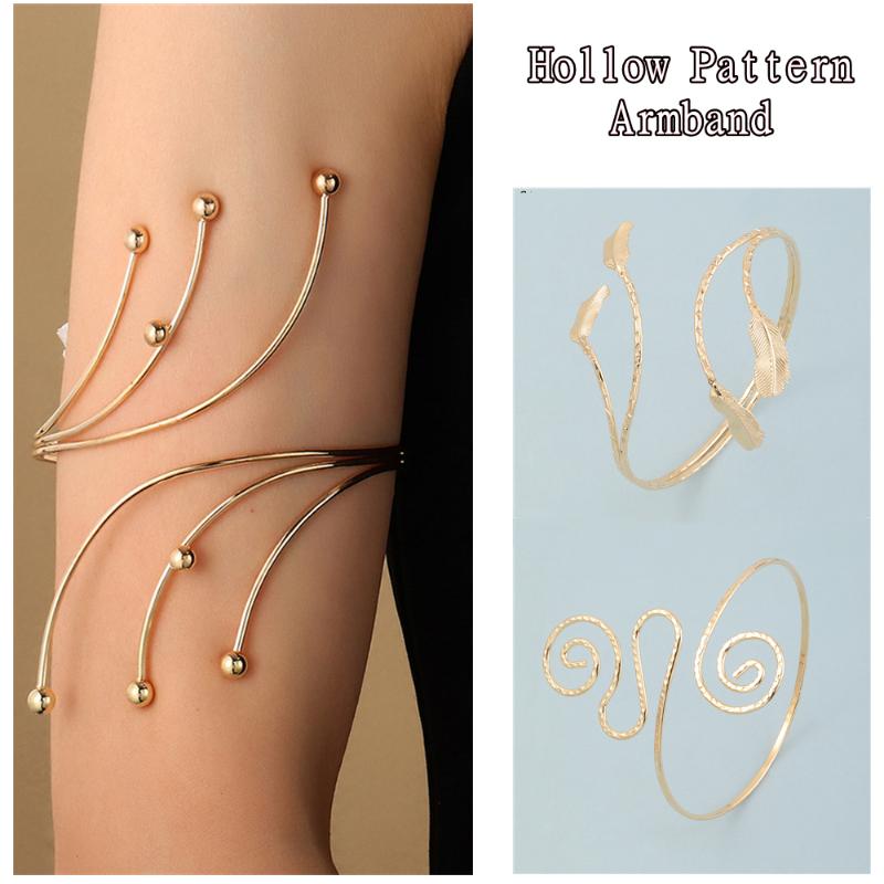 

Bangle 1PC Summer Arm Chain Alloy Hollow Geometric Pattern Ring Butterfly Leaf Metal Shape Bracelet Accessories
