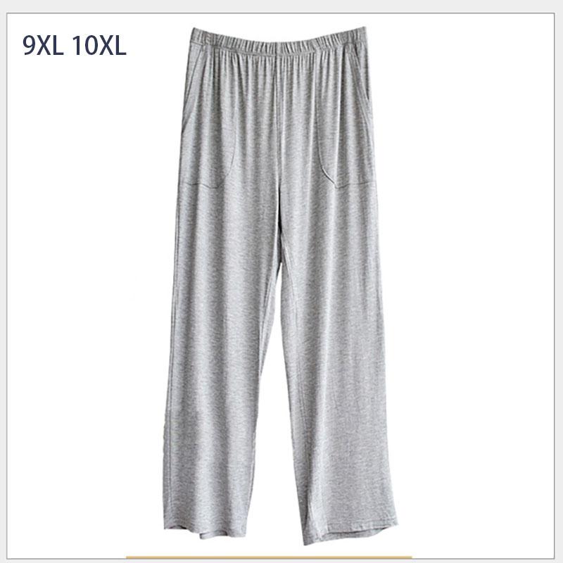 

Men's Sleepwear Oversize  10XL Pajama Bottoms Pijama Hombre Summer Autumn Men Loose High Waist Elastic Soft Modal Lounge Pyjamas, Black
