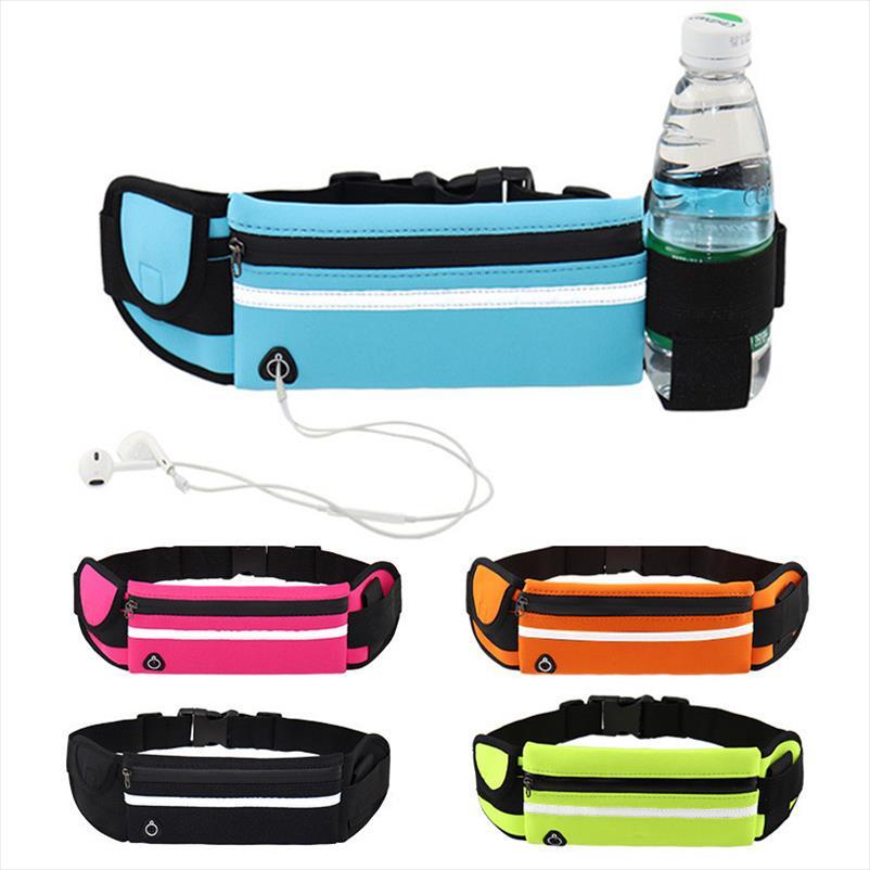 

adjustable waterproof usb waist hip bag women men fanny pack casual 8" phone key purse money belt chest pouch travel