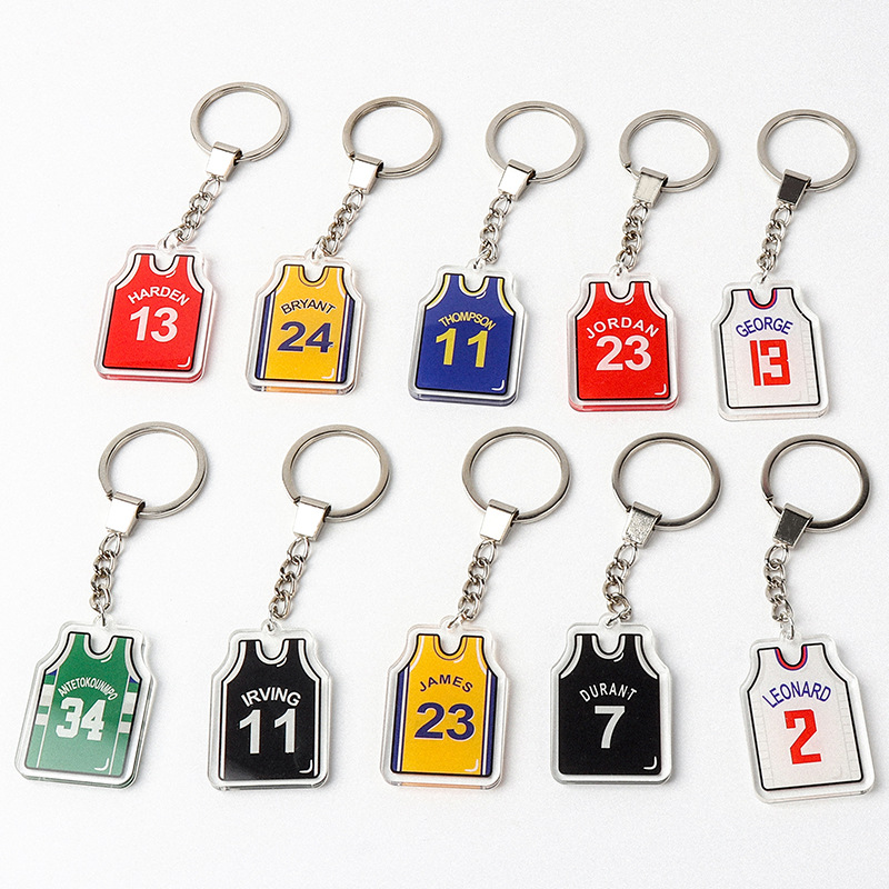 

Acrylic sports star keychain star brand custom processing oem