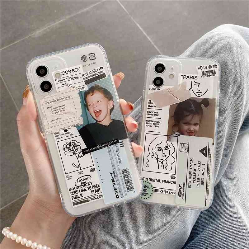 

Cute couple illustration for iPhone 12promax Apple 11 case XS / xr8plus label
