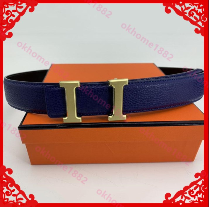 

Wholesale Mens Betls 2021 Womens Belt Genuine Leather Black Gold+silver Smooth Buckle Belt With Orange Box Lychee Pattern Belt Cintura DQ, Black;brown