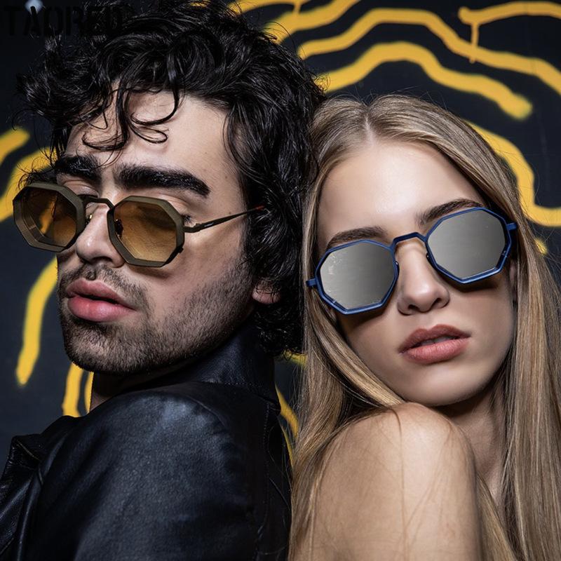 

Sunglasses TAORED 2022 Trendy Fashion Unisex Metal Strampunk Women Eyeglasses Luxury Designer Vintage Men Sun Glasses