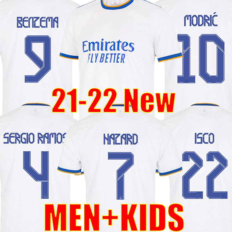 

REAL MADRID VINI JR Soccer Jerseys 21 22 football shirts ALABA HAZARD SERGIO RAMOS BENZEMA ASENSIO MODRIC MARCELO camiseta men + kids kit 2021 2022 uniforms fourth, 2021 away