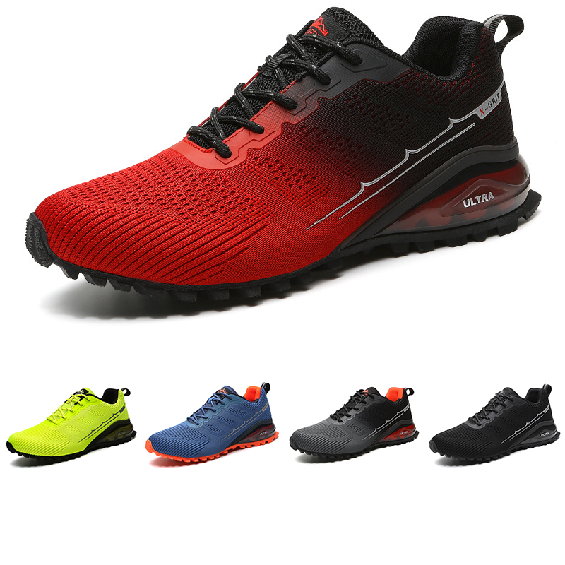 

Newest Non-Brand Men Running Shoes Black Grey Blue Orange Lemon Green Red Mountain Climbing Walking Mens Trainers Outdoor Sports Sneakers
