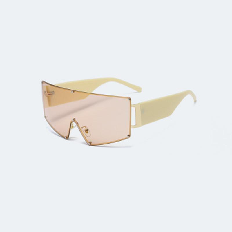 

Sunglasses Metal One-piece Rimless Fashion Big Frame Personalized Trend