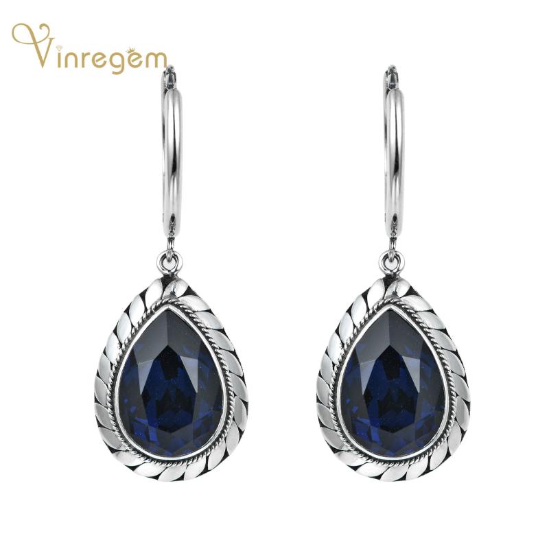 

Dangle & Chandelier Vinregem Vintage 100% 925 Sterling Silver Water Drop Amethyst Gemstone Wedding Engagement Earrings Fine Jewelry Luxury G