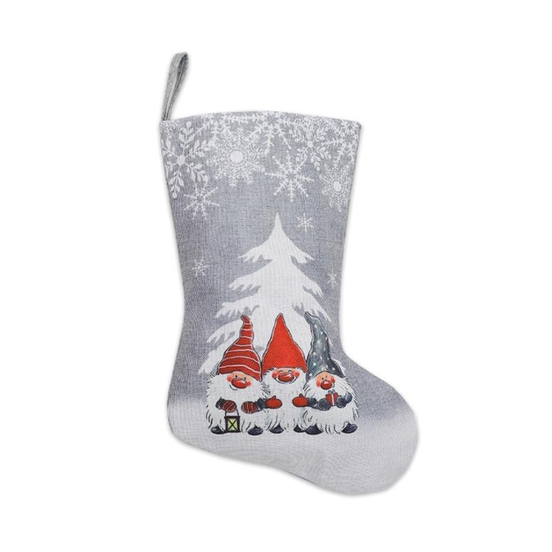 

Christmas Decorations Stocking Snowflake Swedish Gnome Xmas Socks Hanging Fireplace Tree Bag