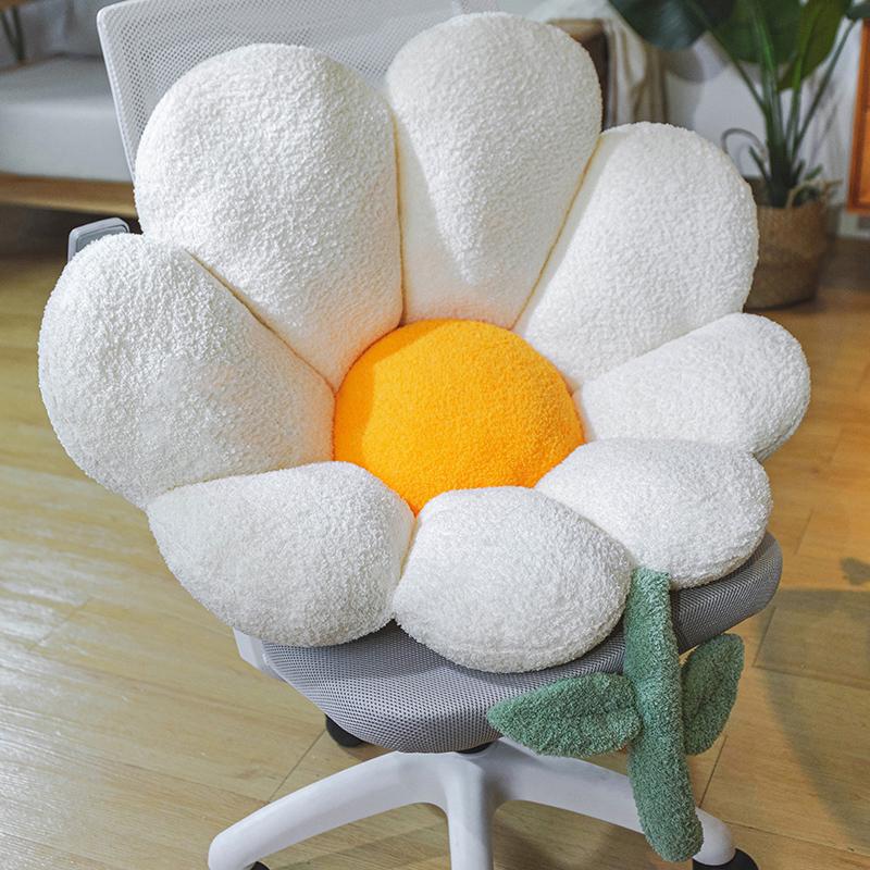 

Cushion/Decorative Pillow Ins Flower Seat Cushion Cute Chair/floor Soft Velvet Multifunctional Thick Warm Two Size, Orange