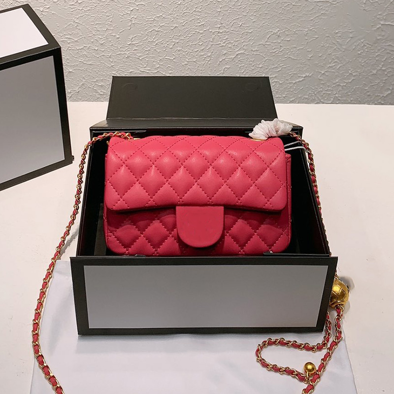 

Women Lambskin Quilted Mini Pearl Crush Flap Bags Rectangular/Square 17cm/20cm Genuine Leather High Quality Luxury Designer Cosmetic Purse Outdoor Sacoche Handbag, Box