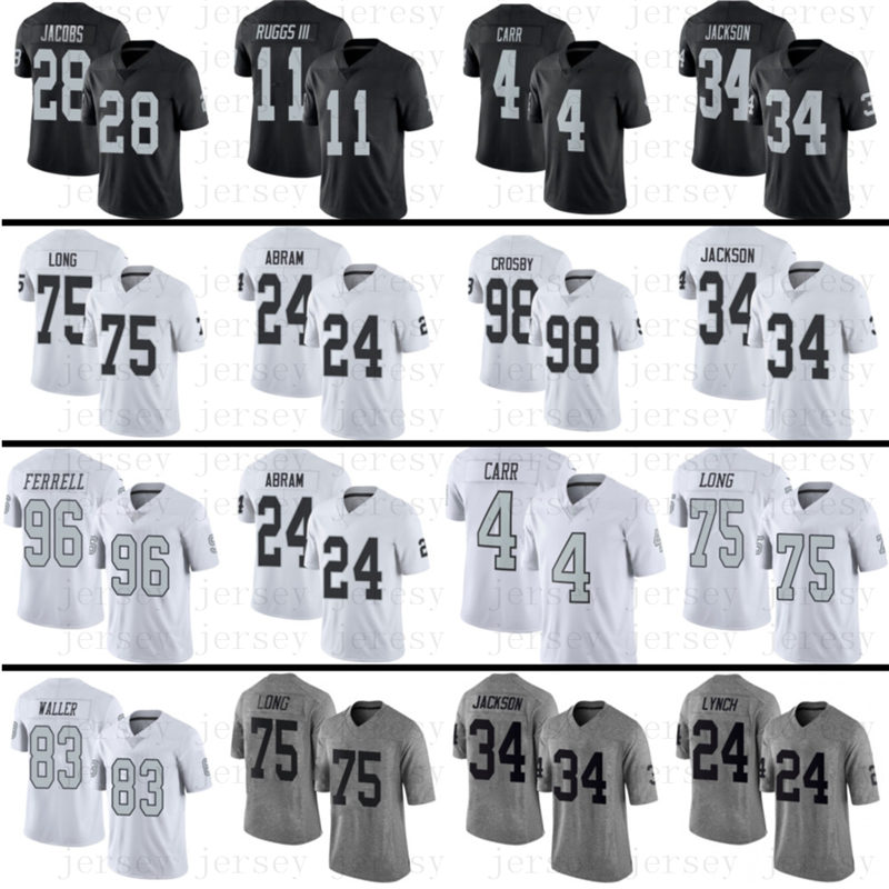 

83 Darren Waller 11 Henry Ruggs III 28 Josh Jacob Charles Woodson Bo Jackson Derek Carr Nathan Peterman Tim Brown Howie Long Carl Nassib Football Jerseys, Men(tu xi zhe)