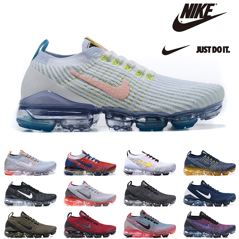 

Nike Air Vapormax Flyknit 3.0 men women running shoes White Pink Particle Grey Electric Green Laser Fuchsia Oreo mens trainer