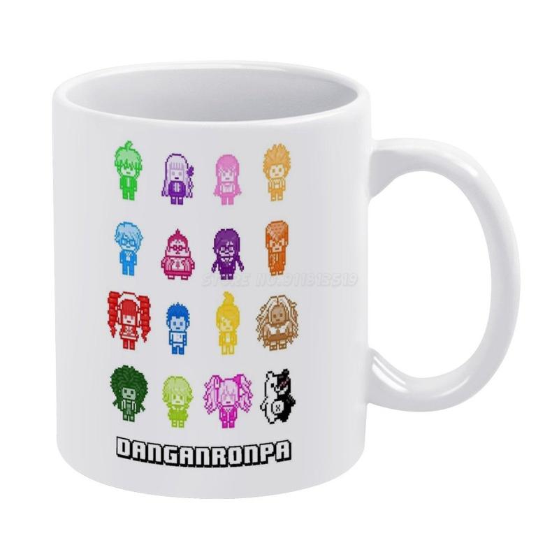 

Mugs Pixelated Despair White Mug Coffee Girl Gift Tea Milk Cup Danganronpa 8 Bit Retro Video Games Dangan Ronpa Makoto Naeg