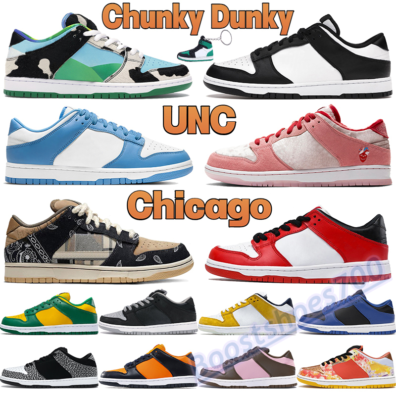 

Chunky dunky UNC low dunk sb mens running shoes chicago white black coast elephant plum shadow men women sports sneakers pine green trainers, Bubble wrap packaging