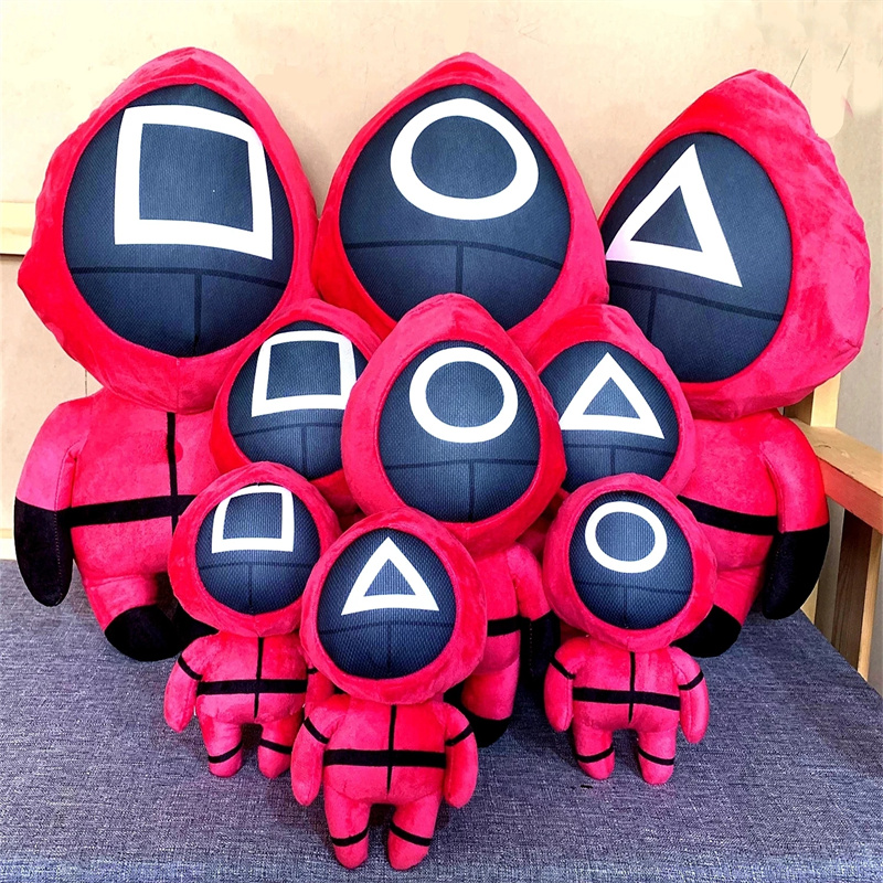 

Squid Game Plush Doll Toys Pillows Stuffed Animals Surrounding TV Squids Games Plushs Soft Home Decoration Ornaments Pendant Fans Christmas Xmas Kids Gifts 20-30CM, Maroon