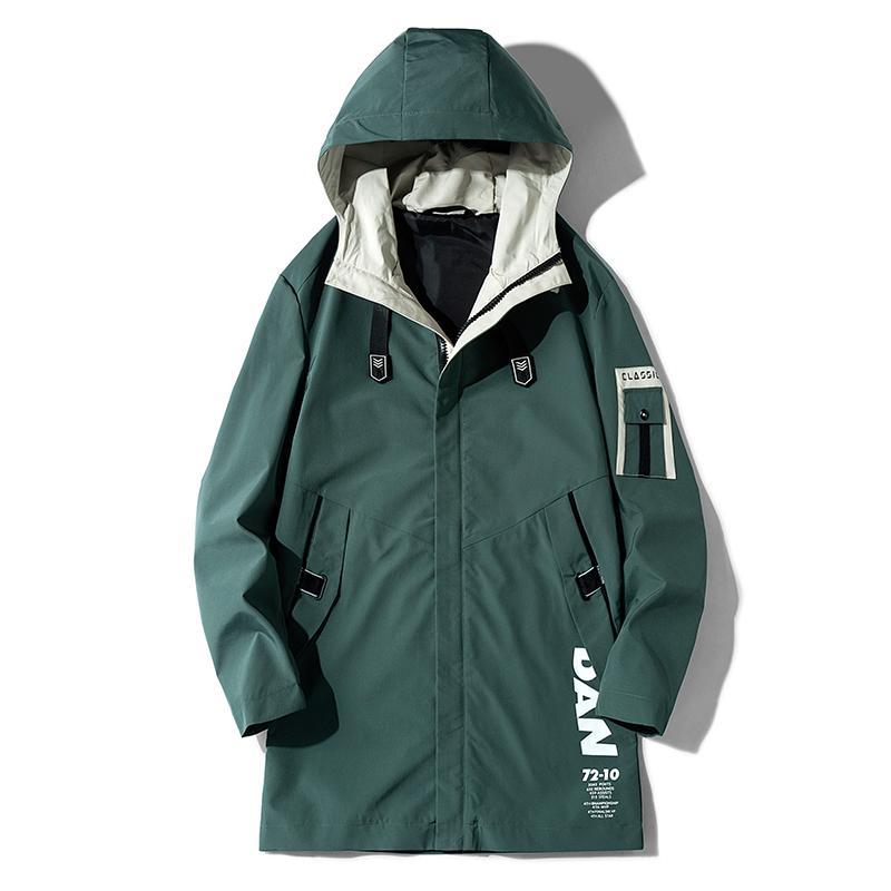 

Casual Men's Black Green Windbreaker Jackets Long Trench Coat For Spring Autumn Winter Clothes Coats, Khaki