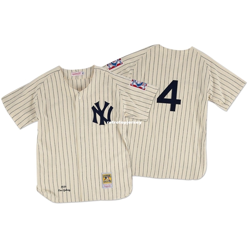

Lou Gehrig New York #4 Mitchell & Ness Retro 1939 Button Up Jersey, Black