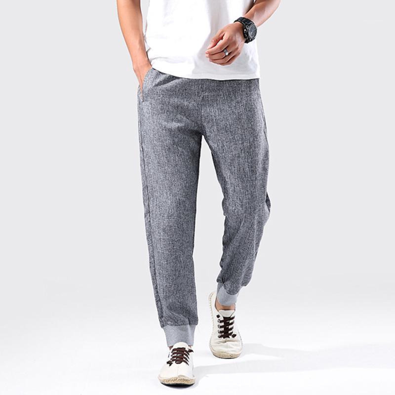 

Men Pants Hip Hop Casual Harem Jogger Fitness Trousers Male Chinese Traditional Harajuku Summer Clothe Men's, Black