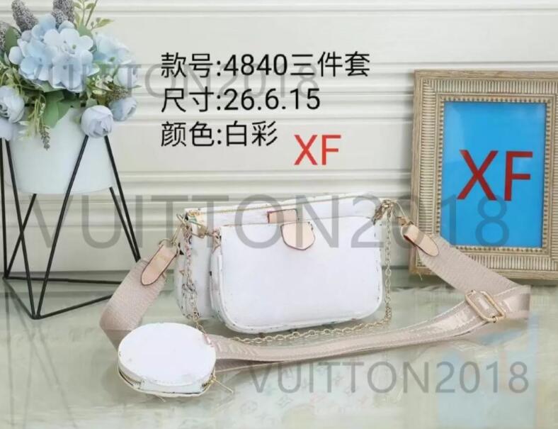 

Multi Pochette women crossbody shoulder bags luxury Designer Handbags Wallet fashion 3 pce/ set Clutch backpack Waist, Black