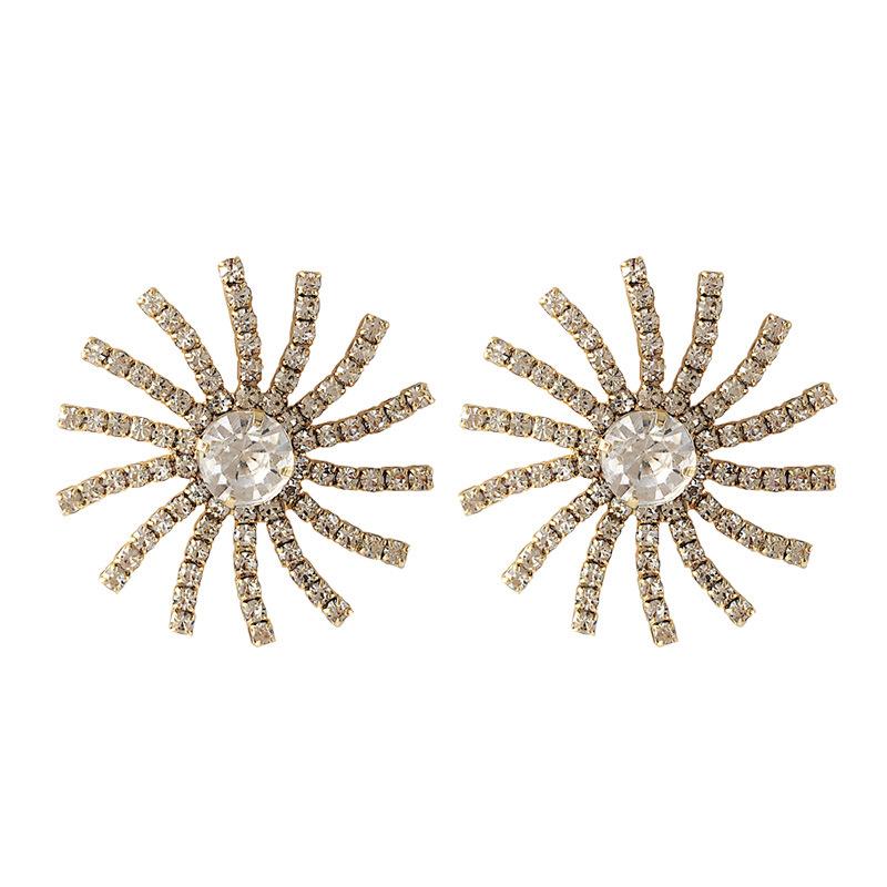 Funny Stud Earrings 925 Silver Needle Fashion Simple Micro-inlaid Zircon Flower Exaggerated Fine Jewelry Gifts-image-697131652