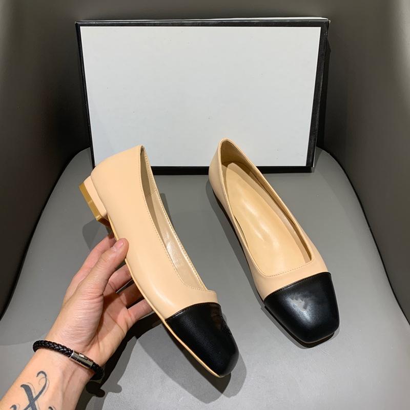 

Dress Shoes 2022 Fashion Spring Elegant Pumps For Women Designer Runway Round Toe Shallow Low Heels Female Party Sandals, White
