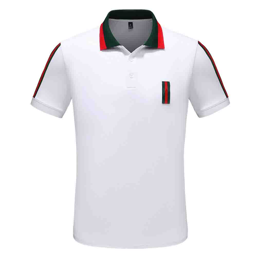 

Mens Polos shirts men fashion Tees classic multiple color lapel short sleeves Plus Embroidery business casual Cotton breathable Casual alligator T-Shirts M-3XL, White