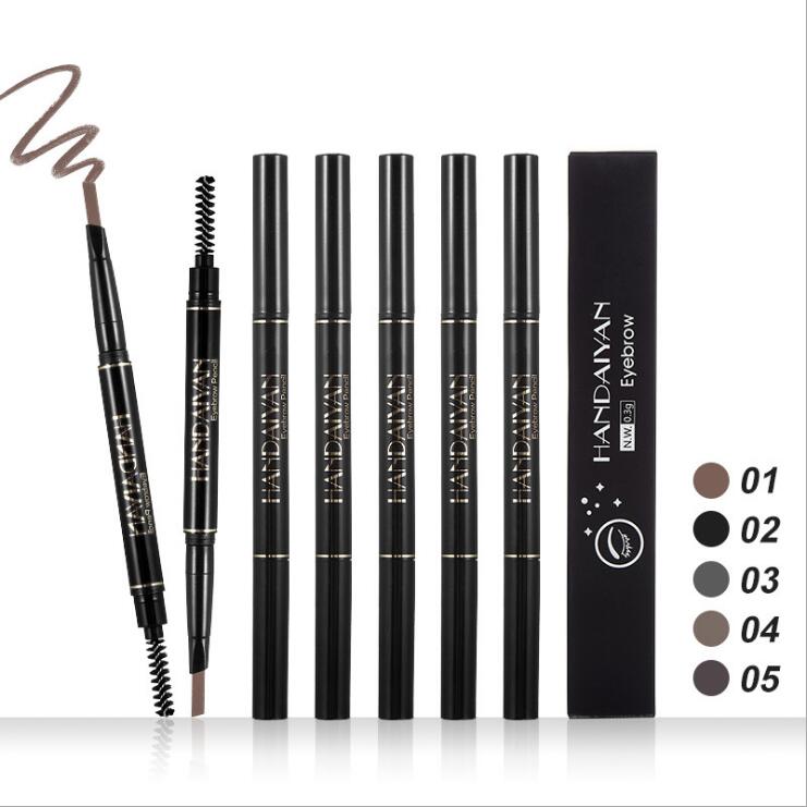 

HANDAIYAN 5 Colors 2 In 1 Eyebrow Pencil Natural Lasting Waterproof No Blooming Rotatable Pen Makeup Cosmetics eyes, Customize