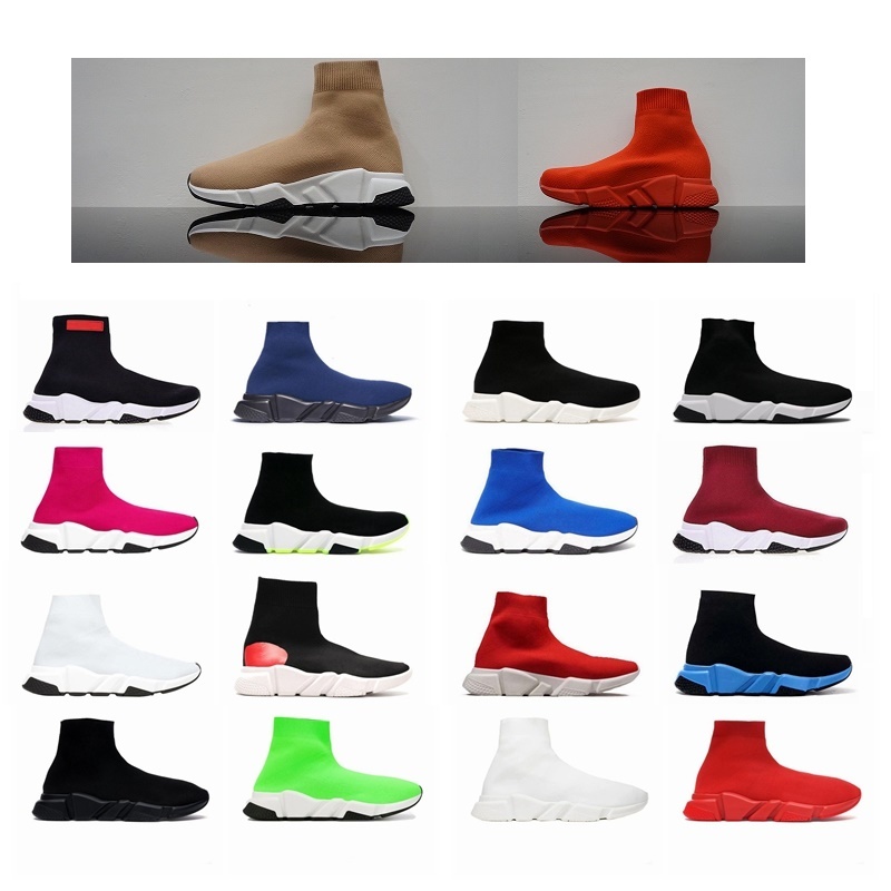 

[with box]2021 designer men women Shoe speed trainer sock boots mens socks boot casual shoes runners runner sneakers 36-45 3x#, Need socks 3pair