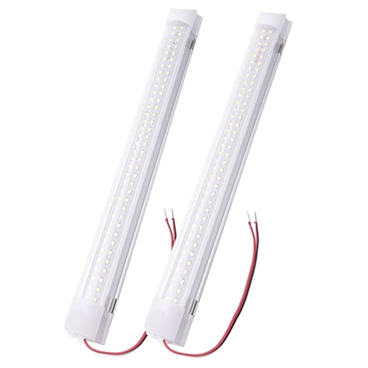 

Car Headlights 2Pcs 12V 2.5W 72 Led Universal Auto Caravan Van Bus Interior White Light Bar Work Strip Lamp On/Off Switch