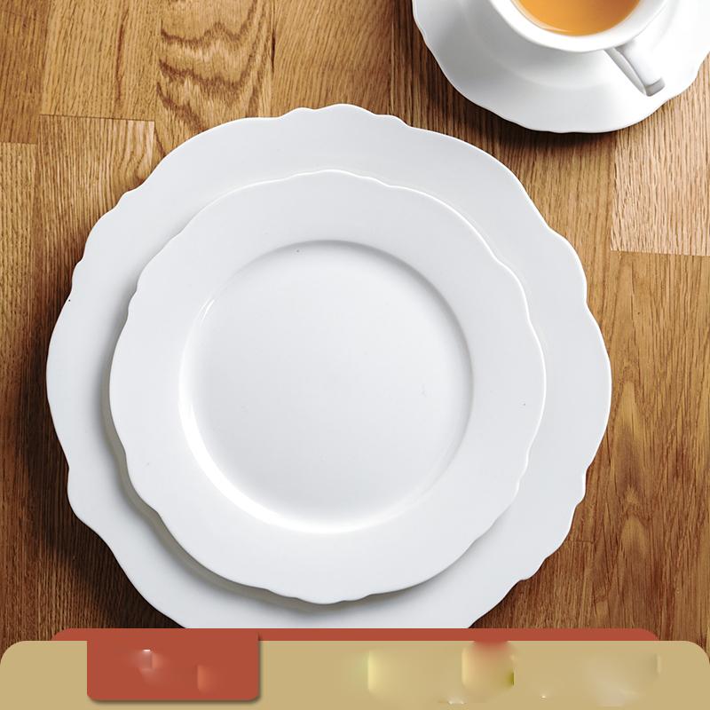 

Dishes & Plates Platos Dinner Service De Table Assiette Cake Trays Nordic Style Steak Tray White Ceramic Plate Set Kitchen