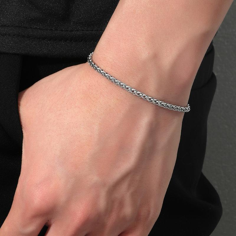 

Link, Chain 2021 Trend Fashion Jewelry Bracelets Stainless Steel Men Bracelet Couple Homme Titanium, Black