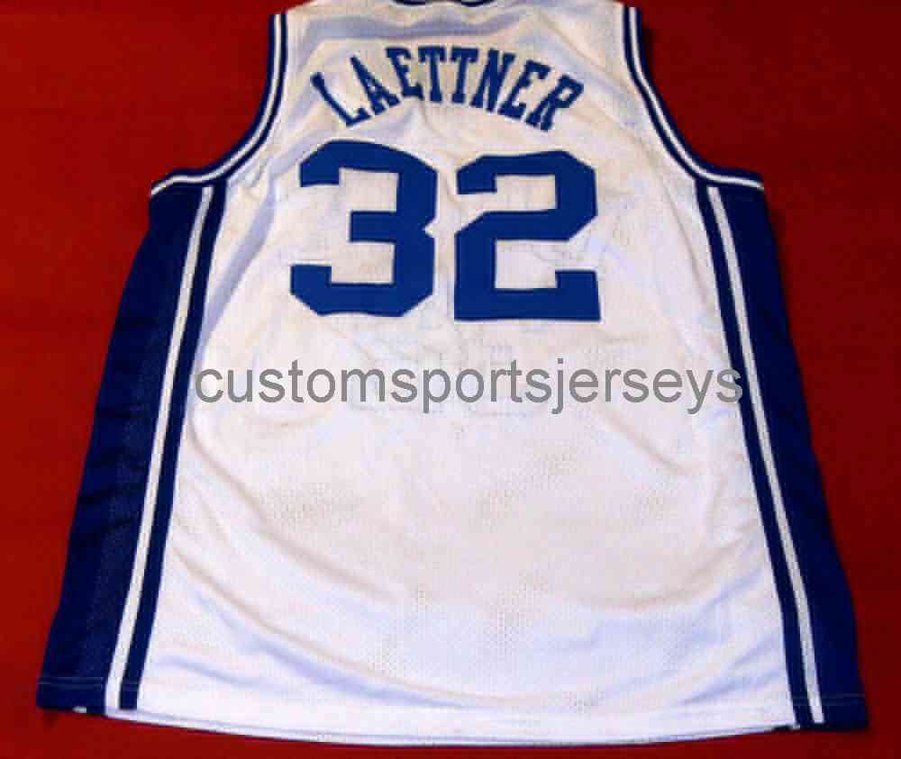 

CHRISTIAN LAETTNER CUSTOM DUKE BLUE DEVILS WHITE JERSEY retro Basketball jersey men women youth XS-6XL, Black