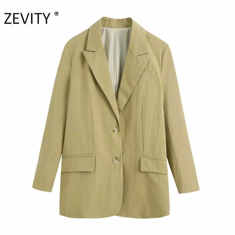 

Zevity women fashion vacation style leisure blazer female notched collar long sleeve causal stylish outwear coat tops CT583 210603, Bb ct583