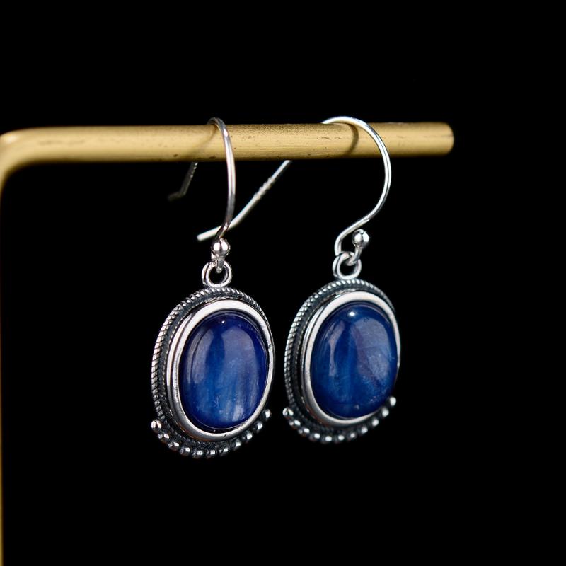 

Dangle & Chandelier 925 Sterling Silver Earrings Natural Kyanite For Women Elegant Fine Jewelry Party Wedding Engagement Birthday Gift